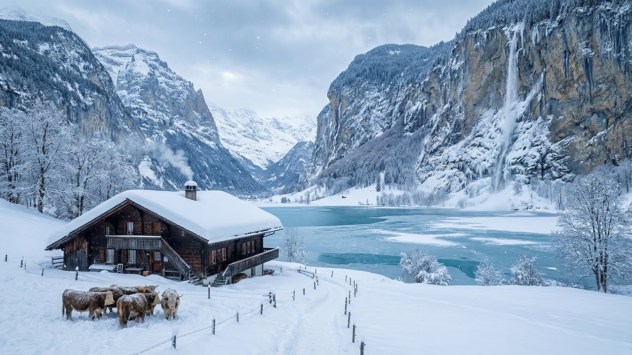 Peaceful Frozen Lake Piano – Relaxing Winter Piano Music for Deep Sleep & Calm Mind