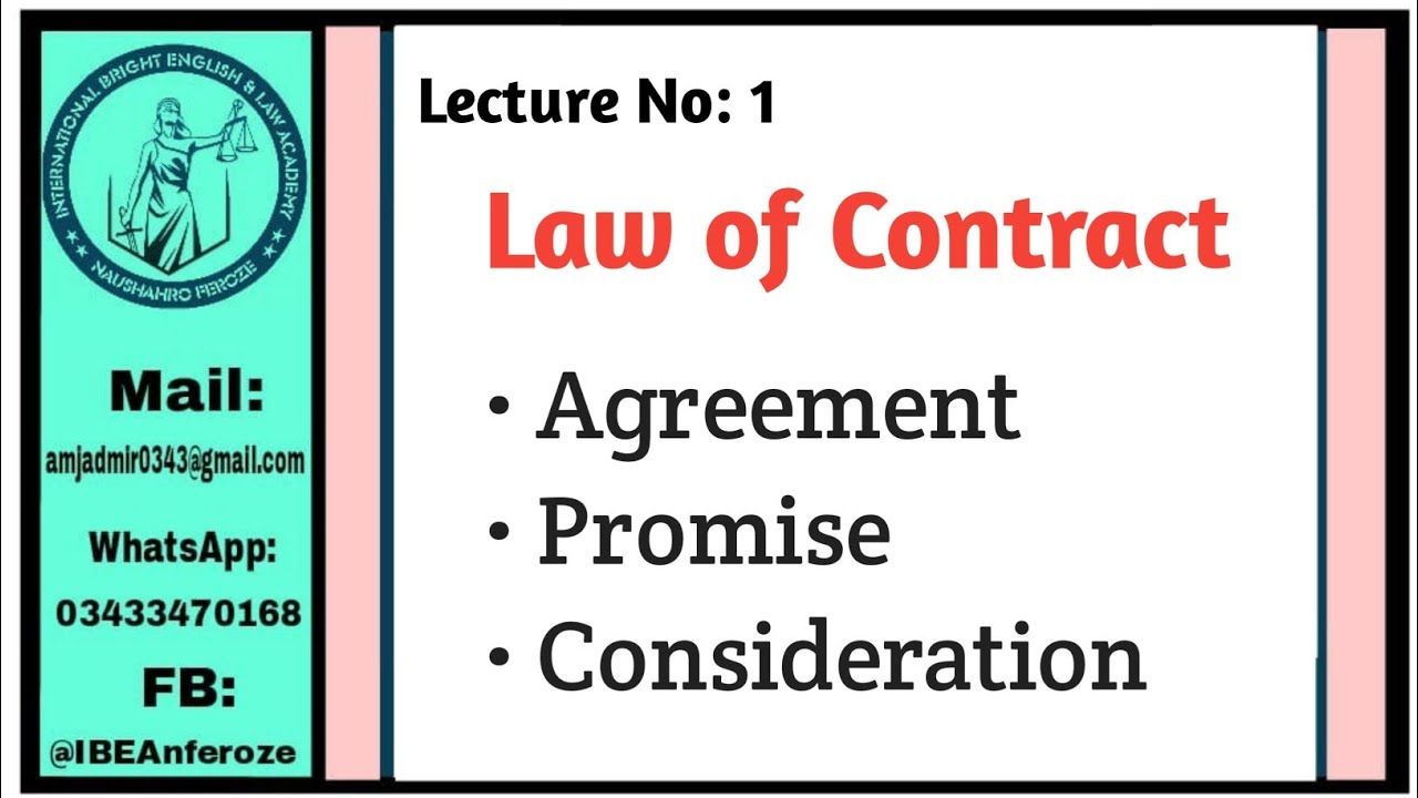 What is Agreement? | Essentials Promise and Consideration | Lecture No 1 Law of Contract by AMRB
