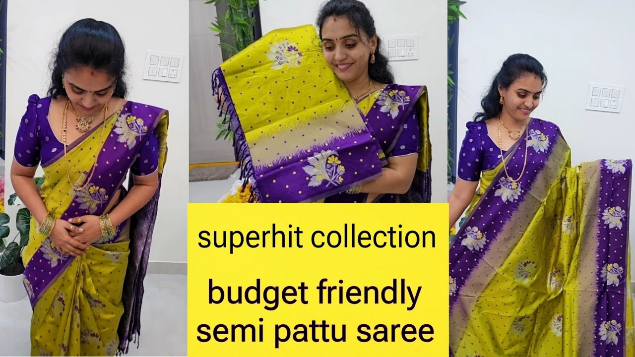 599/- only starting at. Budget friendly semi pattu saree. Superhit collection 👌