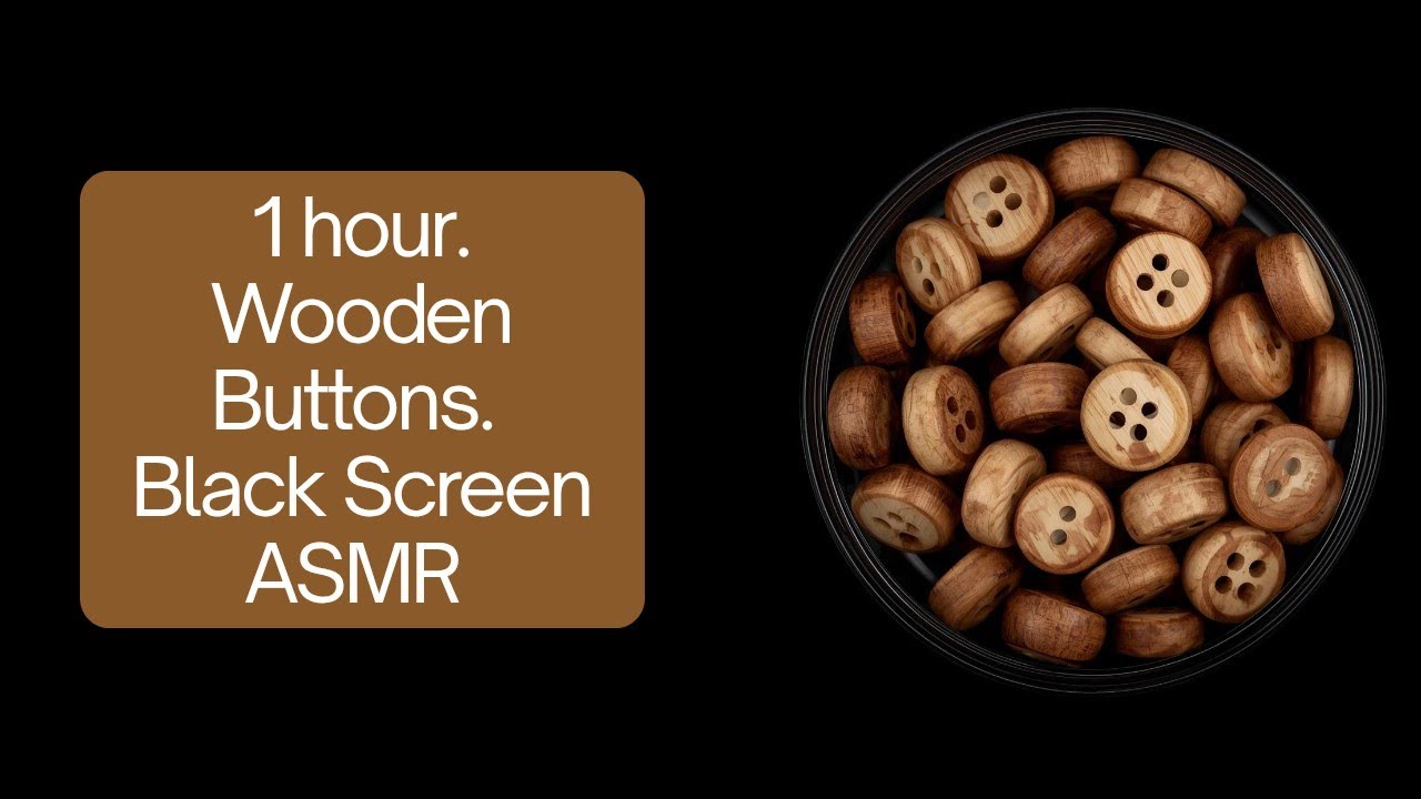 1 Hour. Pouring Wooden Buttons into a Plastic Bowl ASMR Sounds for Sleep and Relaxation