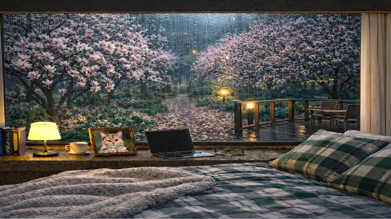Cinematic Rain on Window Ambience | Relax, Study, Sleep | 3 Hours