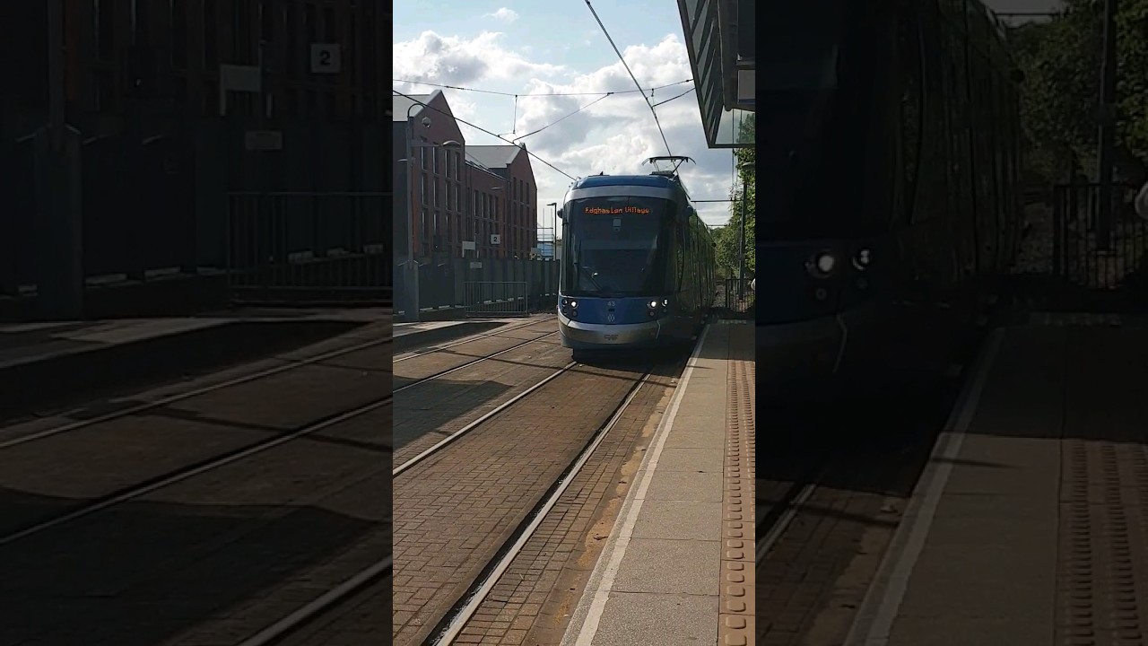 Tram arriving at Jewellery Quarter Station, Birmingham 