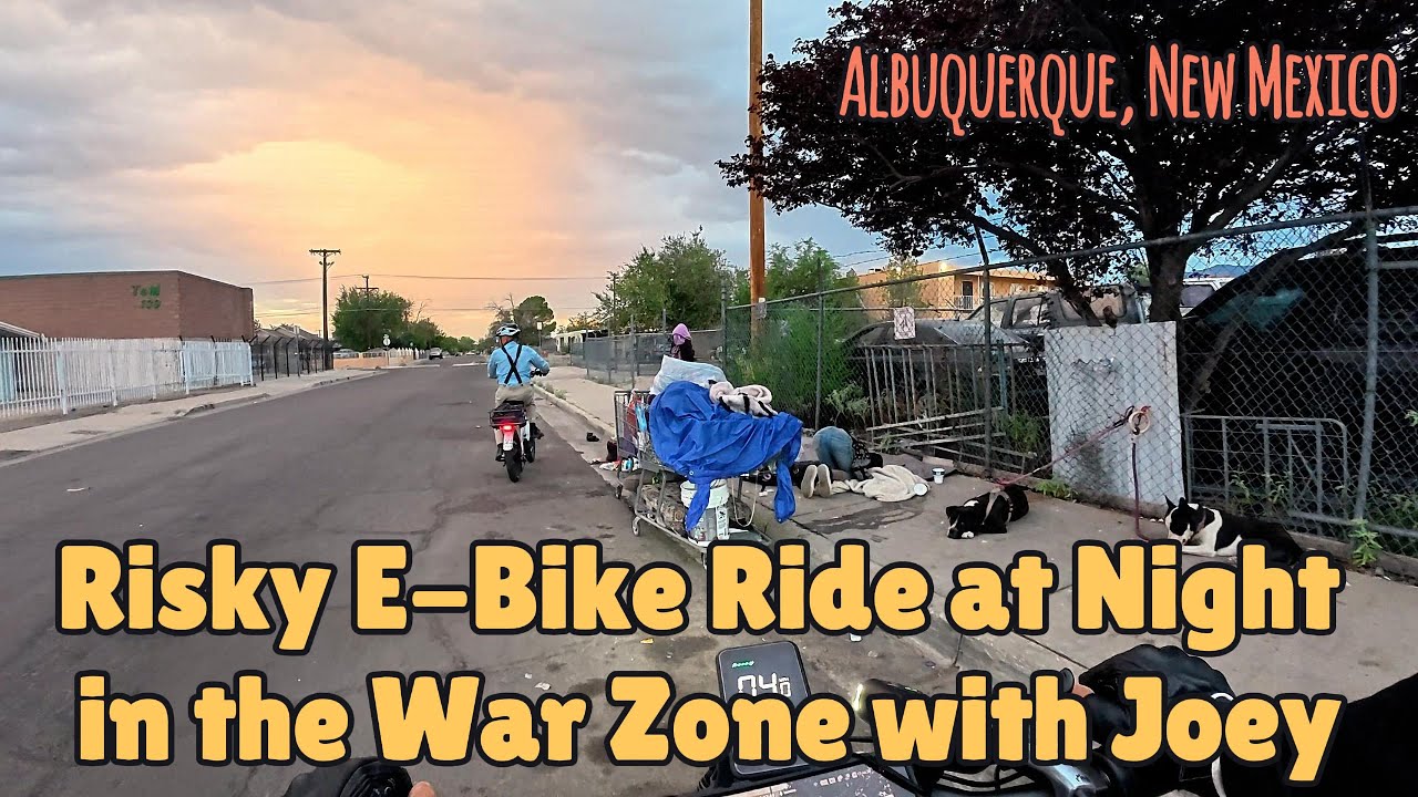 Risky Night E-Bike Ride in the War Zone - Albuquerque
