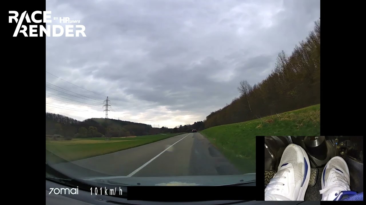 Brzděn&iacute; levou nohou - left foot braking - onboard + nohy, trasa 2