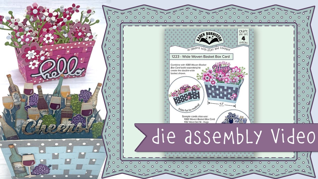 Karen Burniston Die 1223 Wide Woven Basket Box Card Assembly