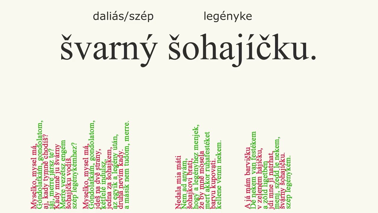 Myselko Mysel Má - Morvai népdal magyar felirattal