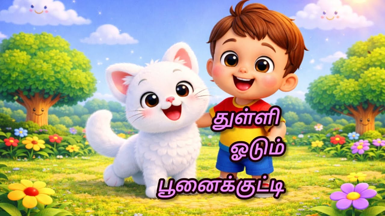 துள்ளி ஓடும் பூனைக்குட்டி || DREAMS WONDER RHYMES || TAMIL RHYMES
