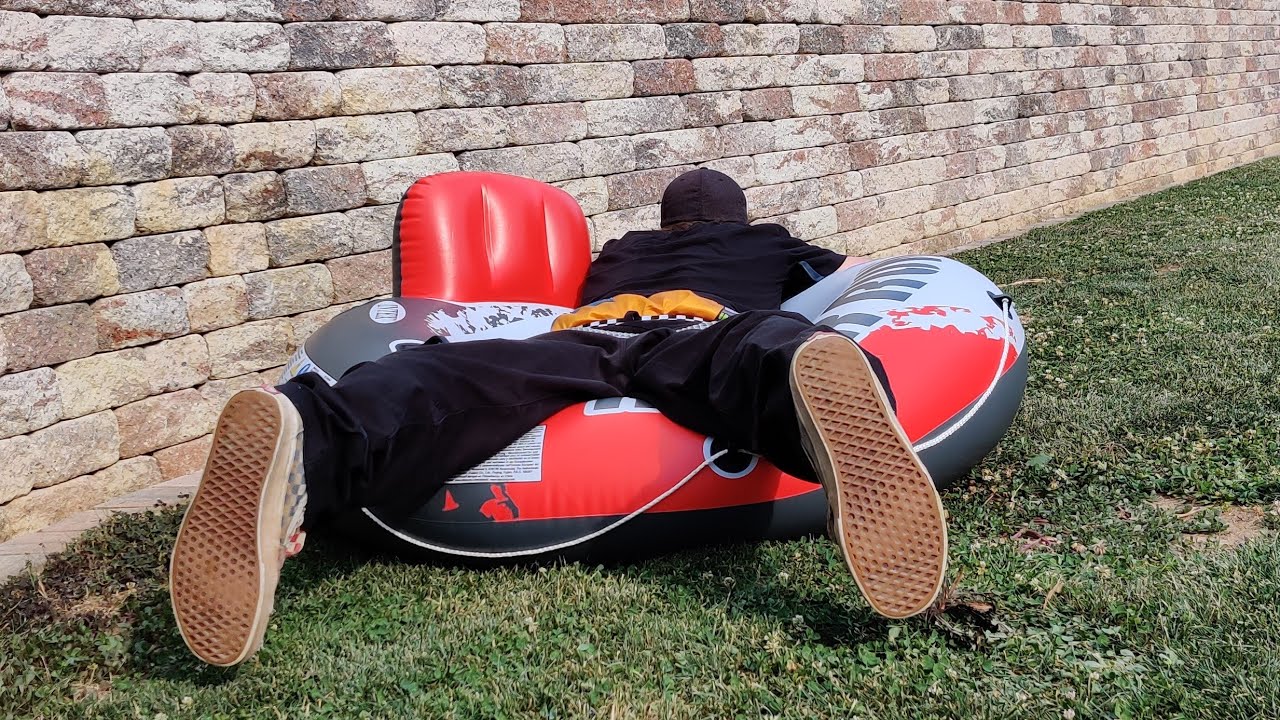 Soaked Skater on an raft