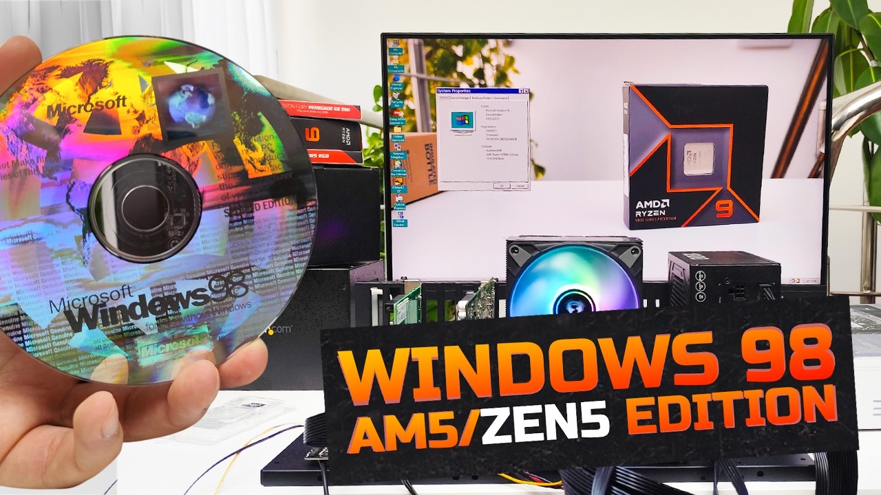 Windows 98 on a Ryzen 9 9900X@4.4Ghz and... It (Eventually) Booted! (On Bare Metal)