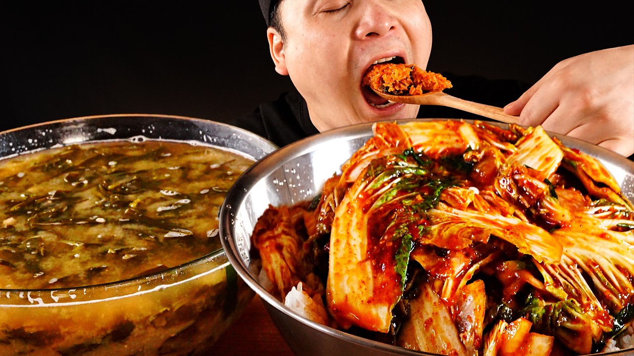 비주얼 좋은 봄동비빔밥과 깔끔한 맛의 보리냉이된장국 먹방~!! Bibimbap, soybean paste stew, Korean food