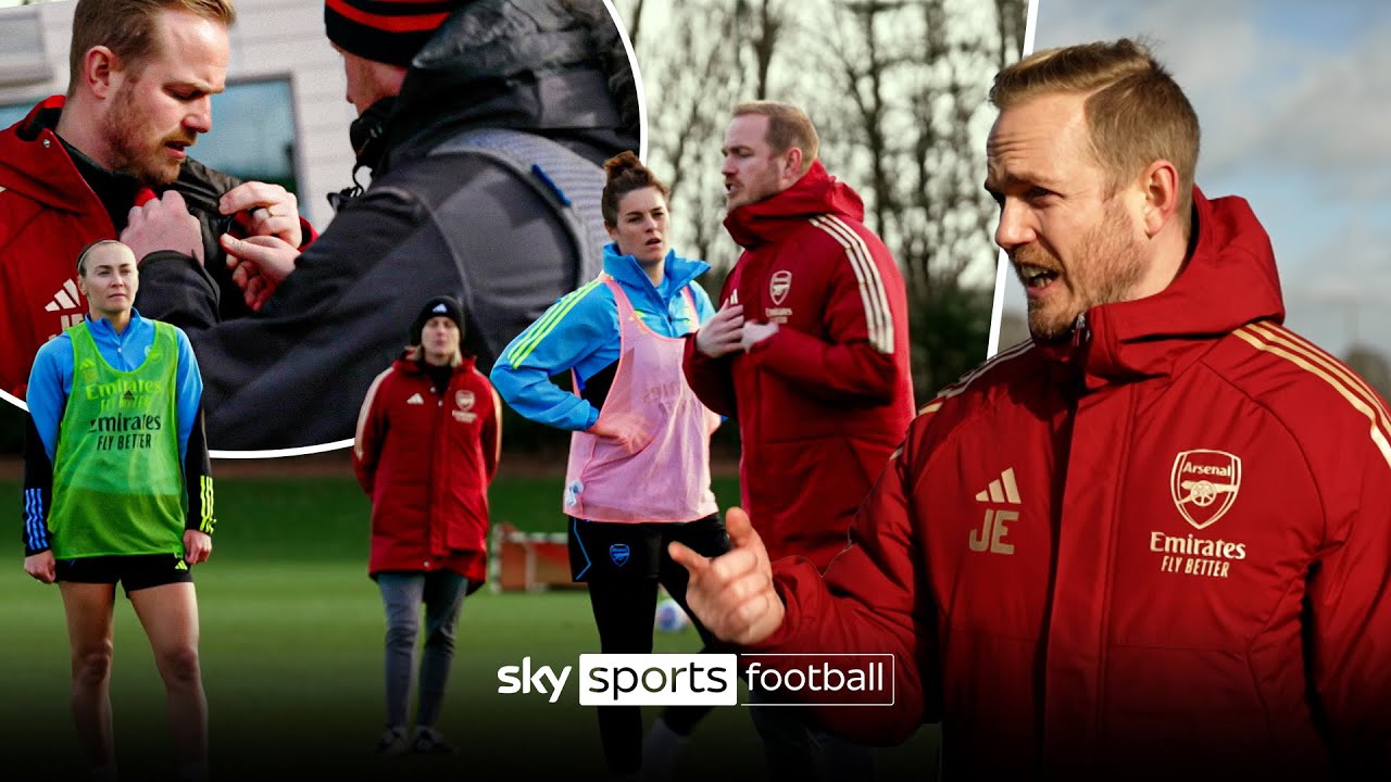 BEHIND THE SCENES! Jonas Eidevall mic'd up during Arsenal training! 🎙