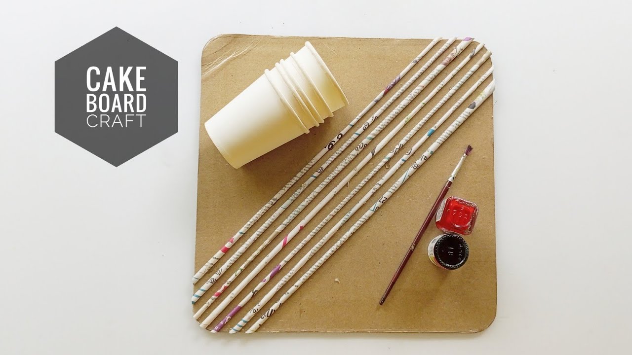 DIY WALL HANGING WITH CAKE BOARD AND PAPER CUP #crizzcraft
