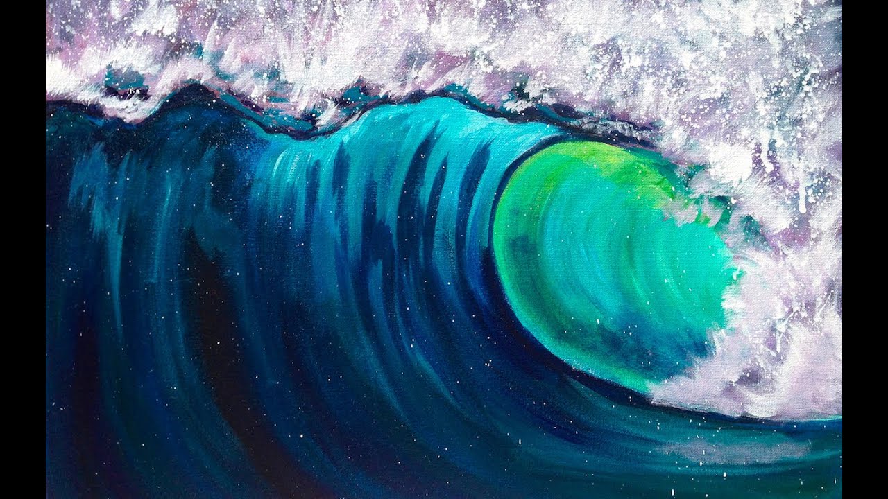 Beginner Acrylic art lesson How to paint a Wave Step by step with The Art Sherpa | TheArtSherpa
