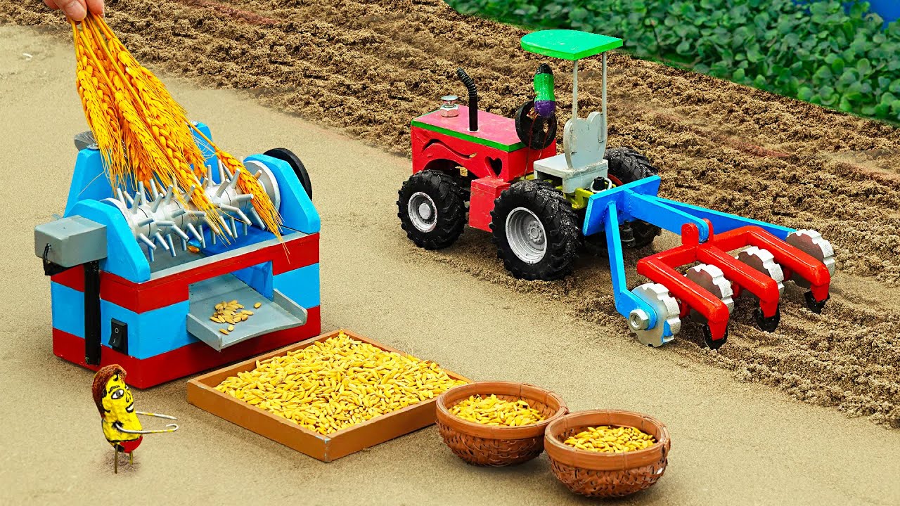 TOP DIY Tractor Making mini Rice Harvester Machine | DIY Plow Machine 🌀 HP Mini DIY Tractor