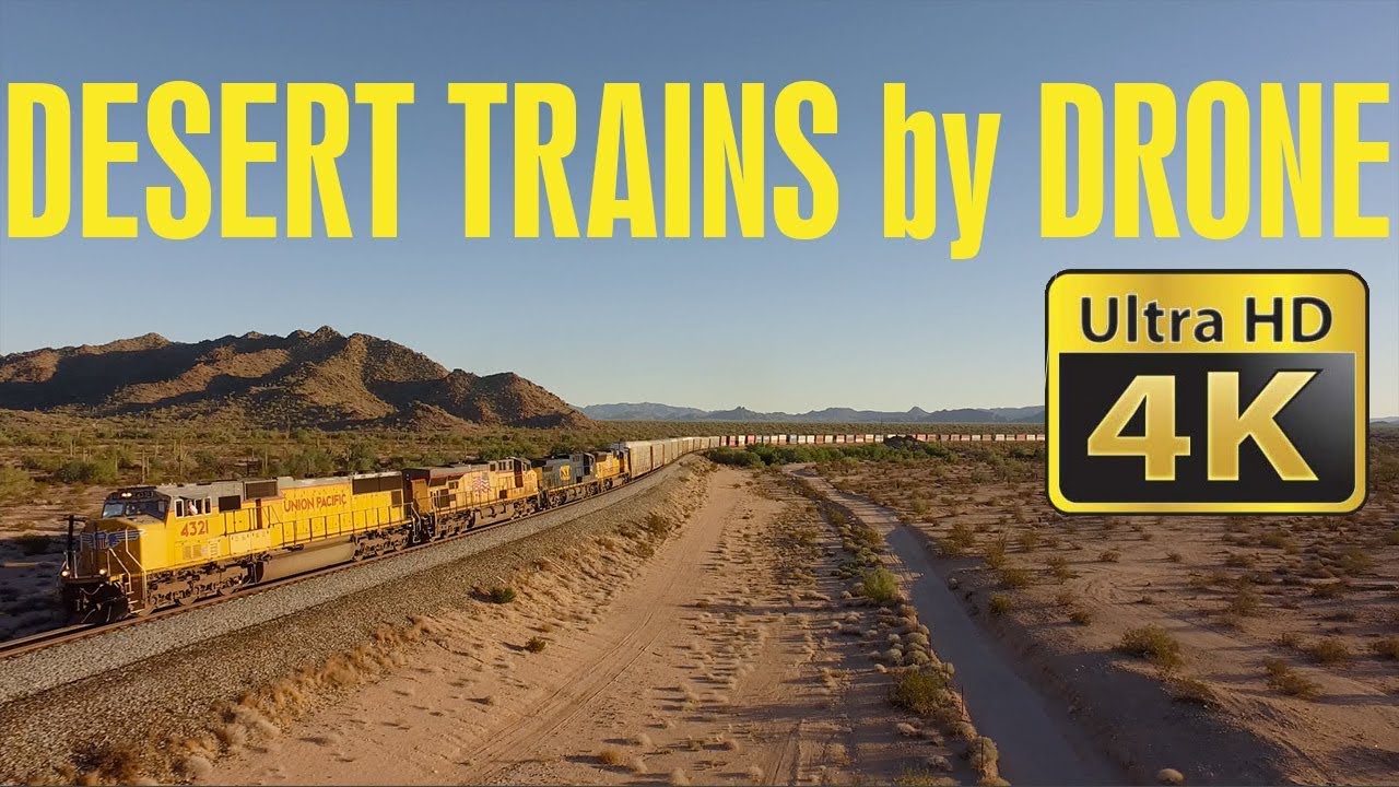 Desert Trains by Drone in 4K
