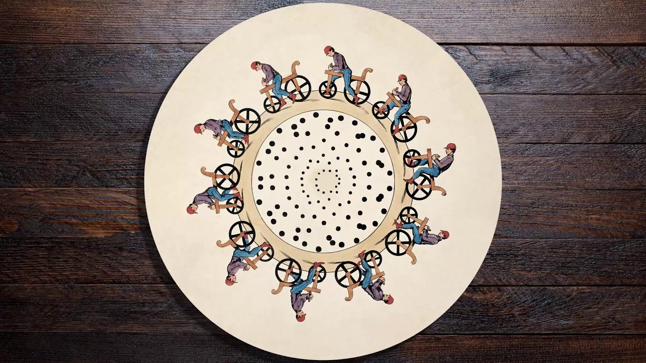 Phenakistiscope (or phenakistoscope). Optical antique animation toy. First precinema device