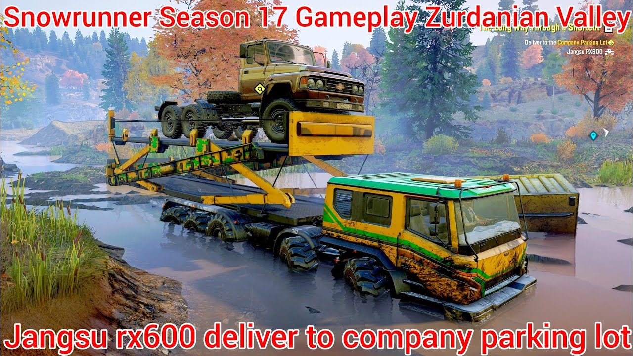Snowrunner Zurdanian Valley Gameplay. Jangsu RX600 Deliver Parking Lot. Snowrunner Season17 Gameplay