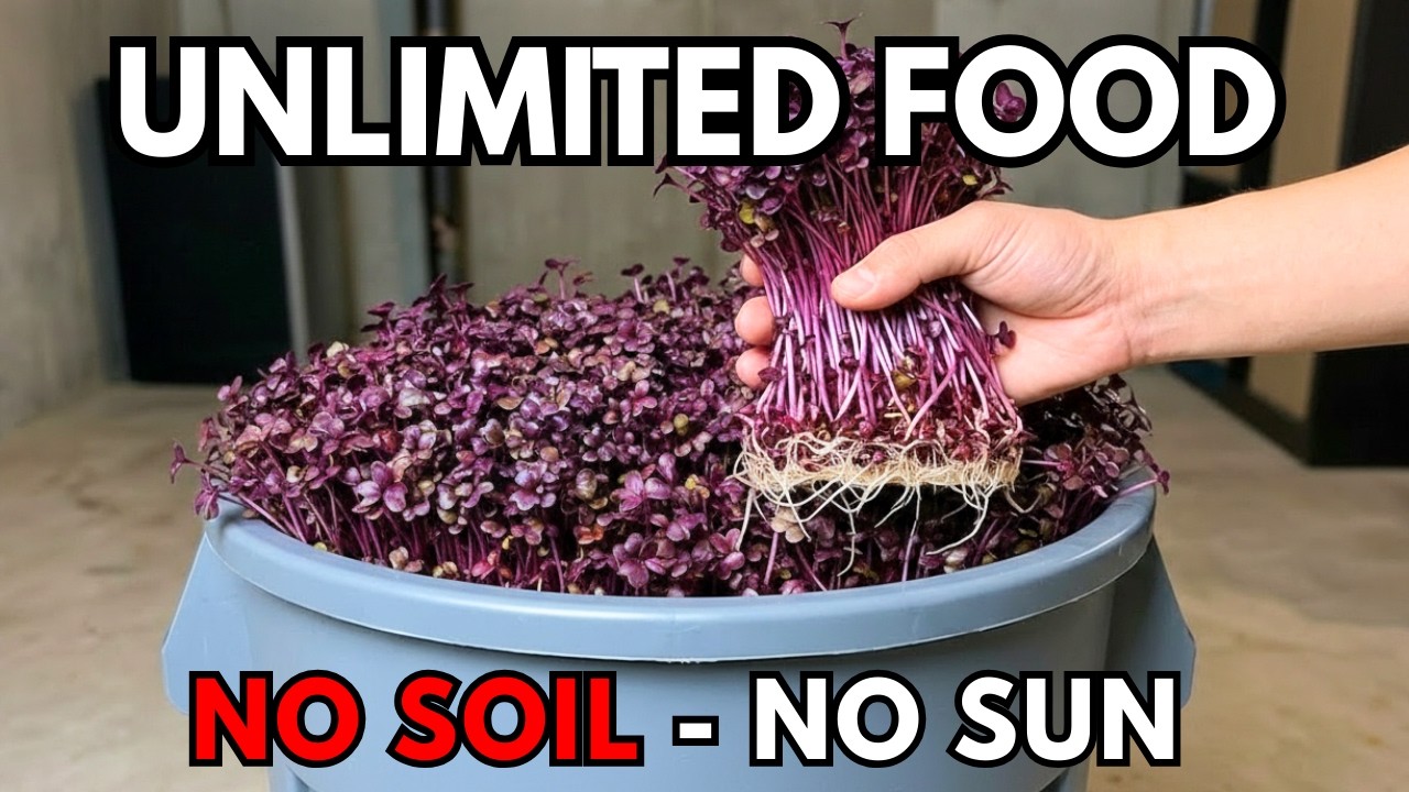Grow Unlimited Microgreens In A Trash Can. No Soil. No Sunlight. The 5 Min Setup