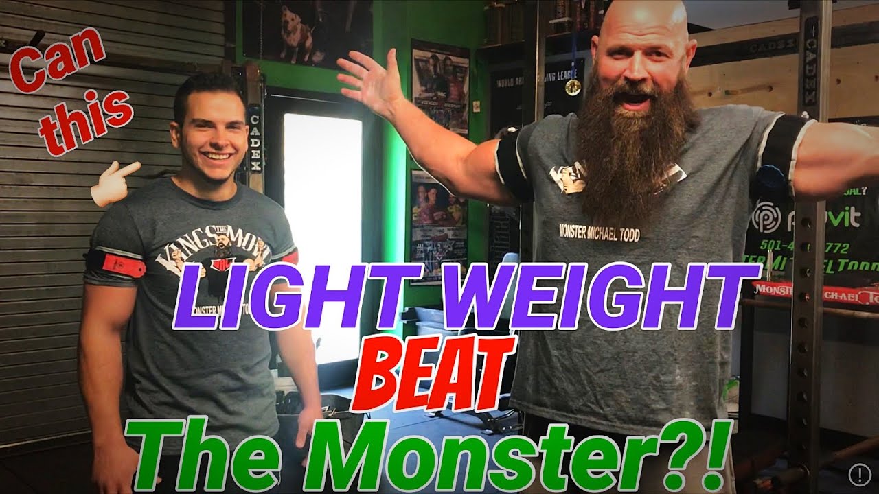 LIGHT WEIGHT TAKES ON SUPER HEAVY WEIGHT VIA BACK WORKOUT (German Kevin Berberich takes Monster on)
