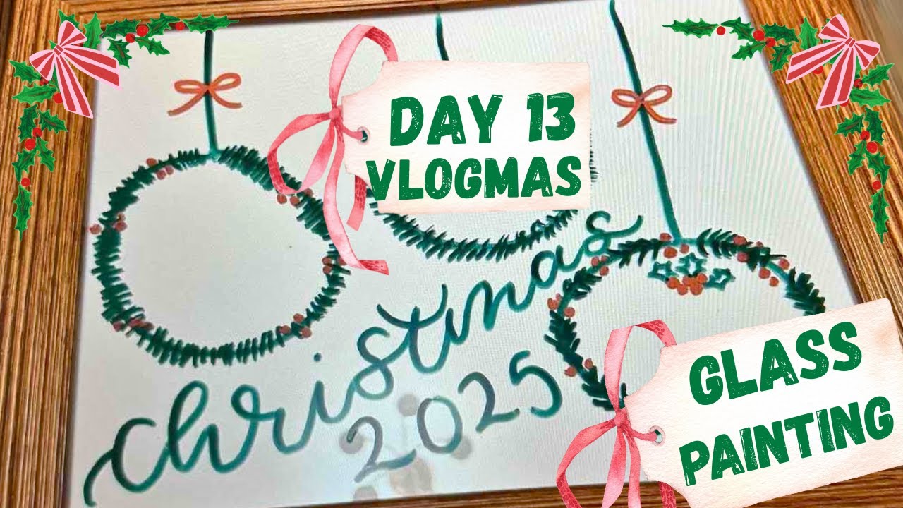 VLOGMAS DAY 13 🎄| How to create your own Christmas glass or chalk paintings - Christmas crafts ❄️🌲