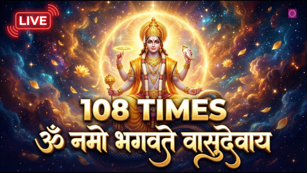 🔴 LIVE: Om Namo Bhagavate Vasudevaya 108 Times | Powerful Vishnu Mantra for Peace 🪷