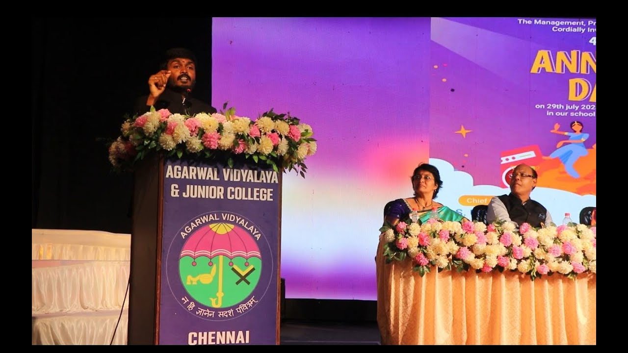 A Voice for the Future | Secretary Jana Sir Guest of Honour Speech – Agarwal School Chennai