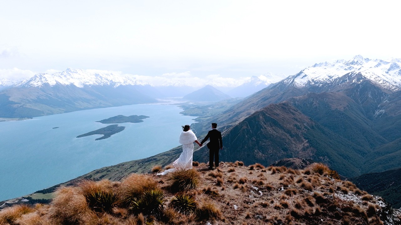Andrew + Jackie | Queenstown Helicopter Wedding Trailer | Cecil Peak & Mt Crichton, New Zealand