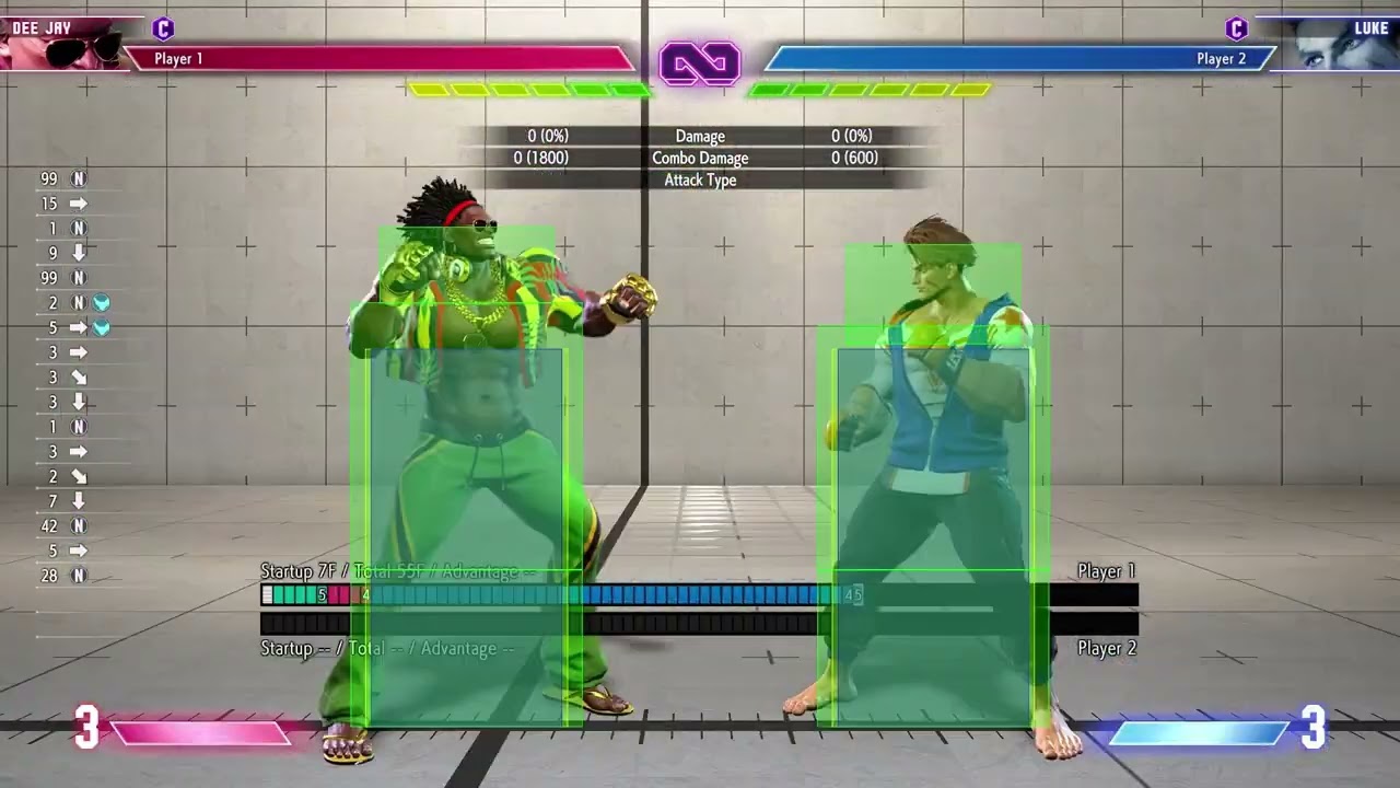 SF6 Dee Jay's Lvl1 Super Hitbox Analysis