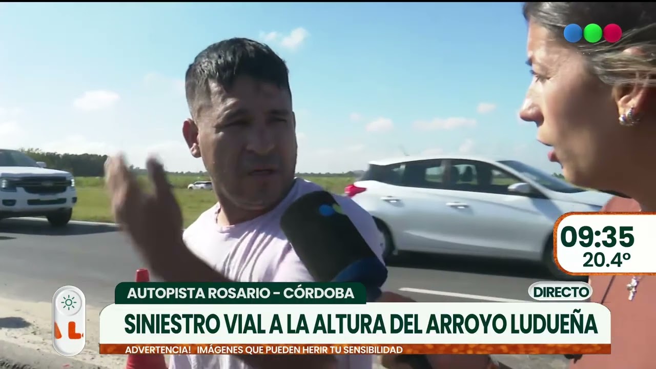Dos siniestros viales en la autopista a Córdoba, a la altura del arroyo Ludueña  - TELEFE ROSARIO