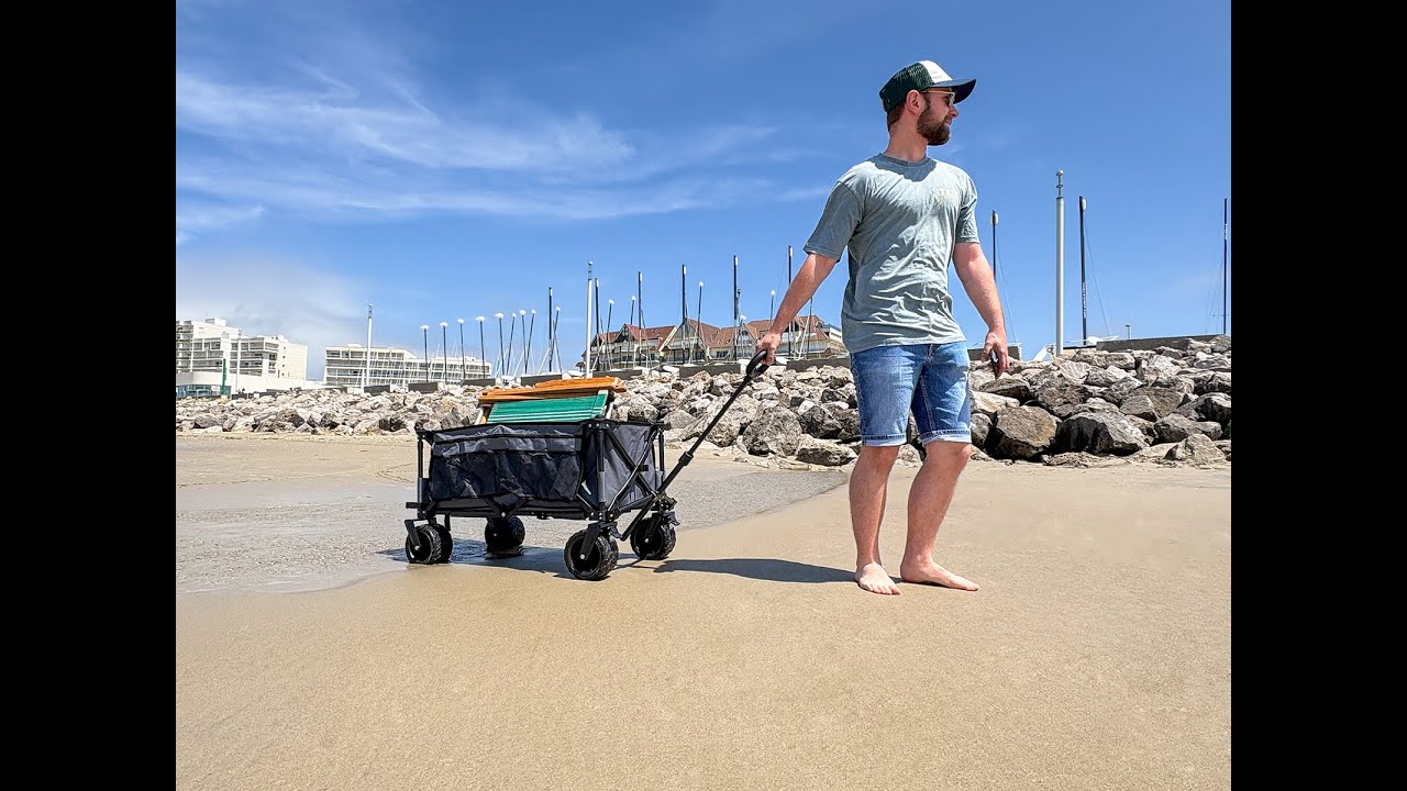 Storag - Chariot de plage pliable avec freins