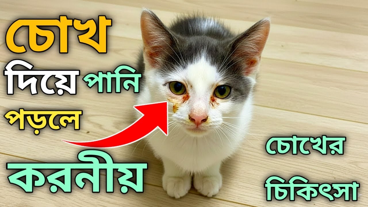 বিড়ালের চোখ দিয়ে পানি পড়ার চিকিৎসা 🩺 | বিড়ালের চোখ দিয়ে পানি পড়লে করনীয়  | বিড়ালের ফ্লু হলে কি করব