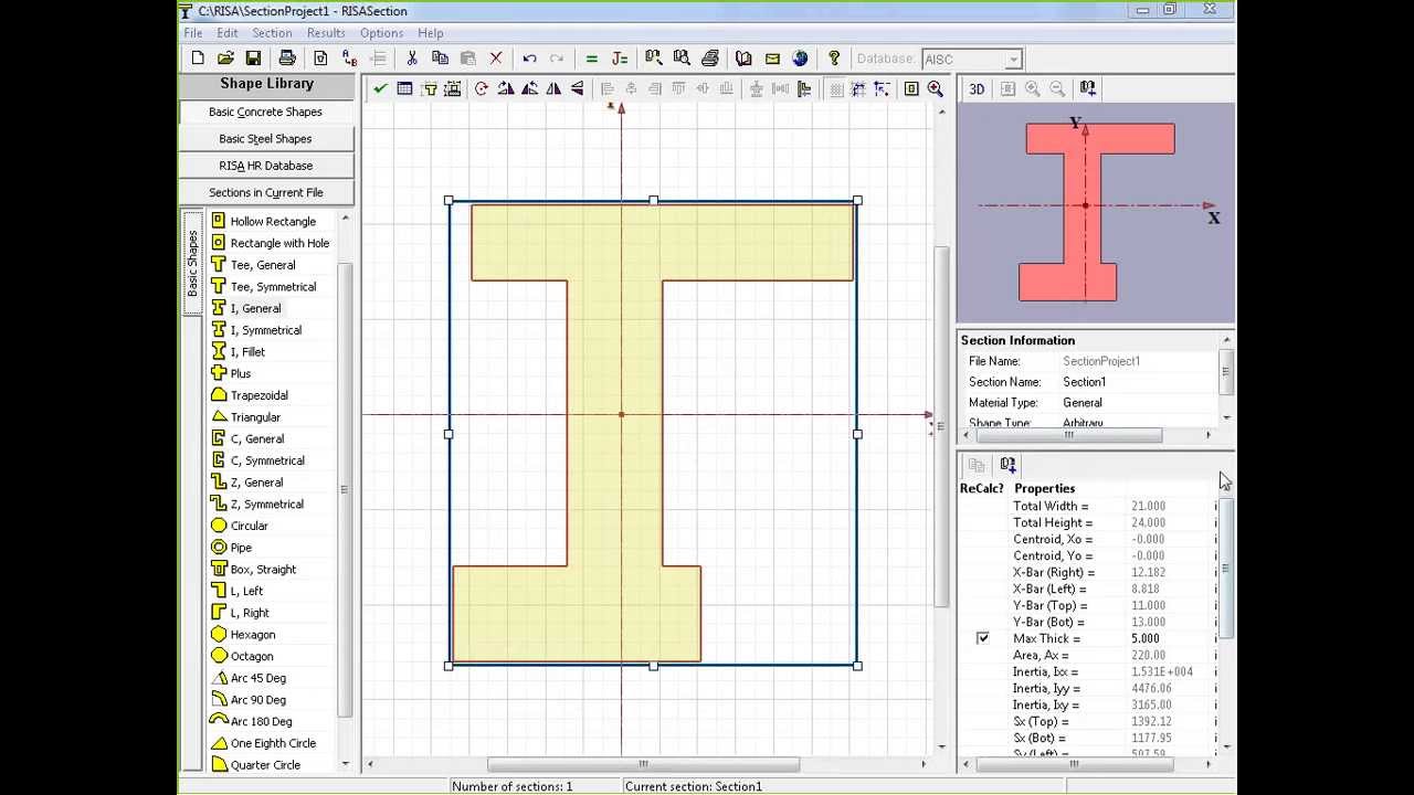 Designing built up sections using RISASection and RISA-3D