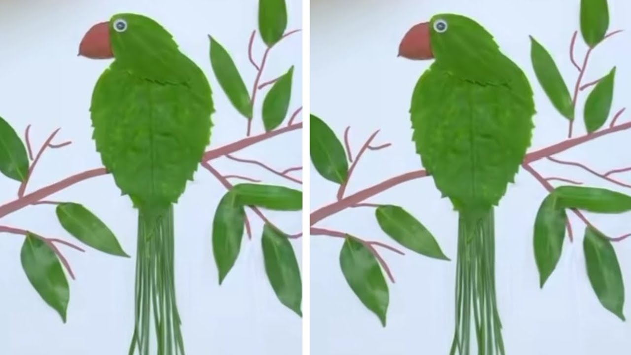 How to make parrot 🐦 with leaf 🍀||Secrets of lala 😂||
