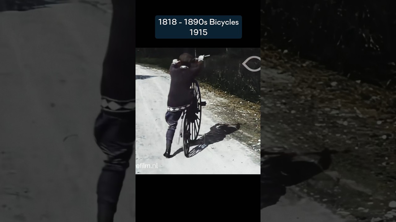 Bicycles From 1818-1890s 🤯 #colorized #historical #shorts