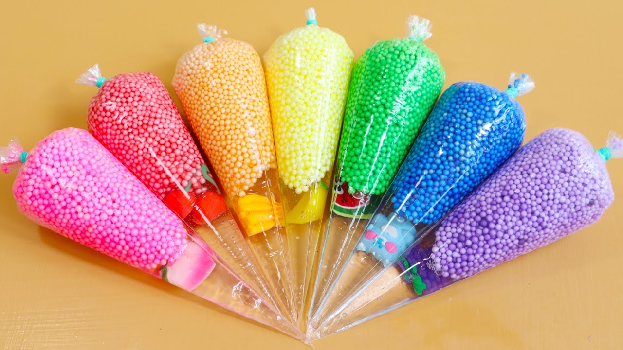 Making crunch Slime with Piping Bags! Most Satisfying Slime Video★ASMR★