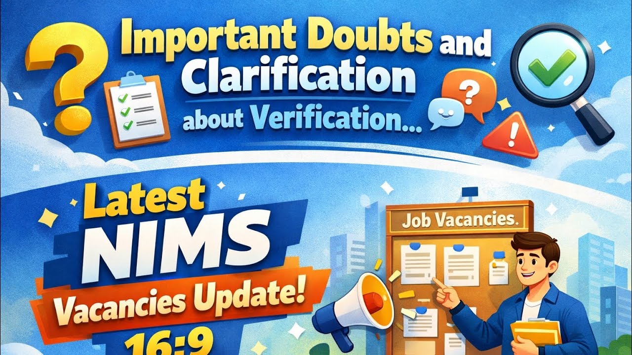Important doubts about verification||NIMS vacancies  update||Nursing officer||govtjob verification||