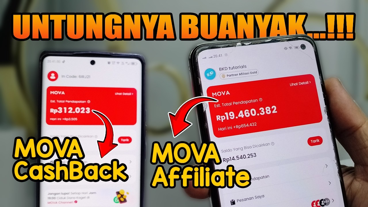 Keuntungan Join MOVA Affiliate di Apliaksi MOVA Cashback | BKD tutorials MOVA Afiliasi Untuk Pemula