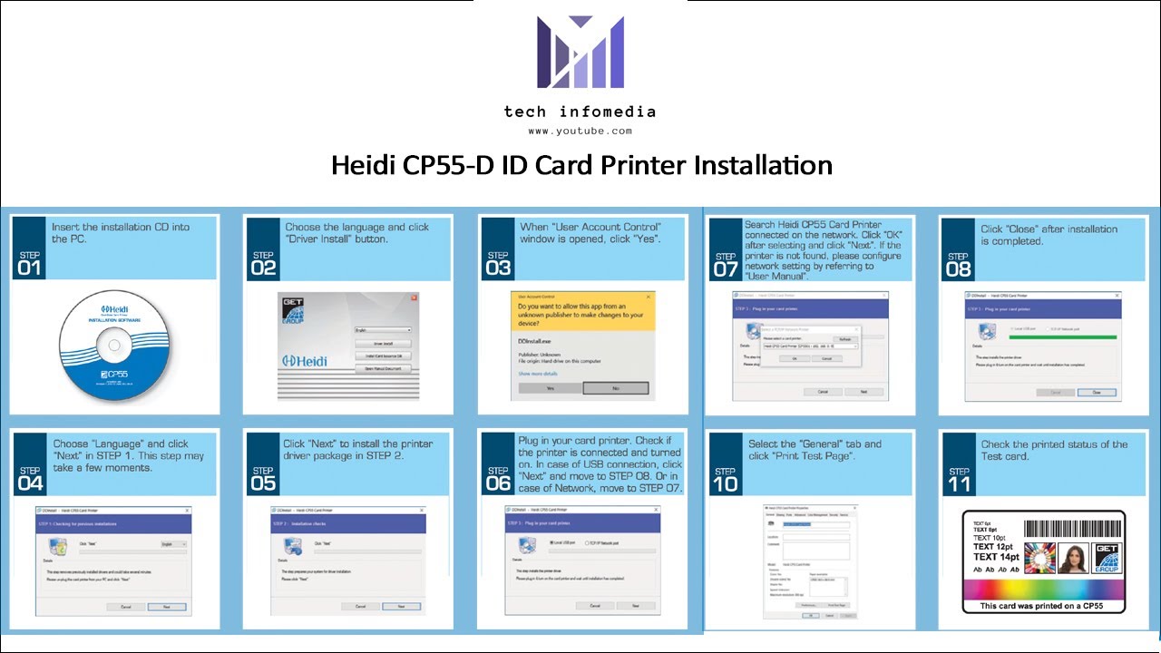 HEIDI CP55-D ID CARD PRINTER INSTALLATION l Heidi l Tech Infomedia l