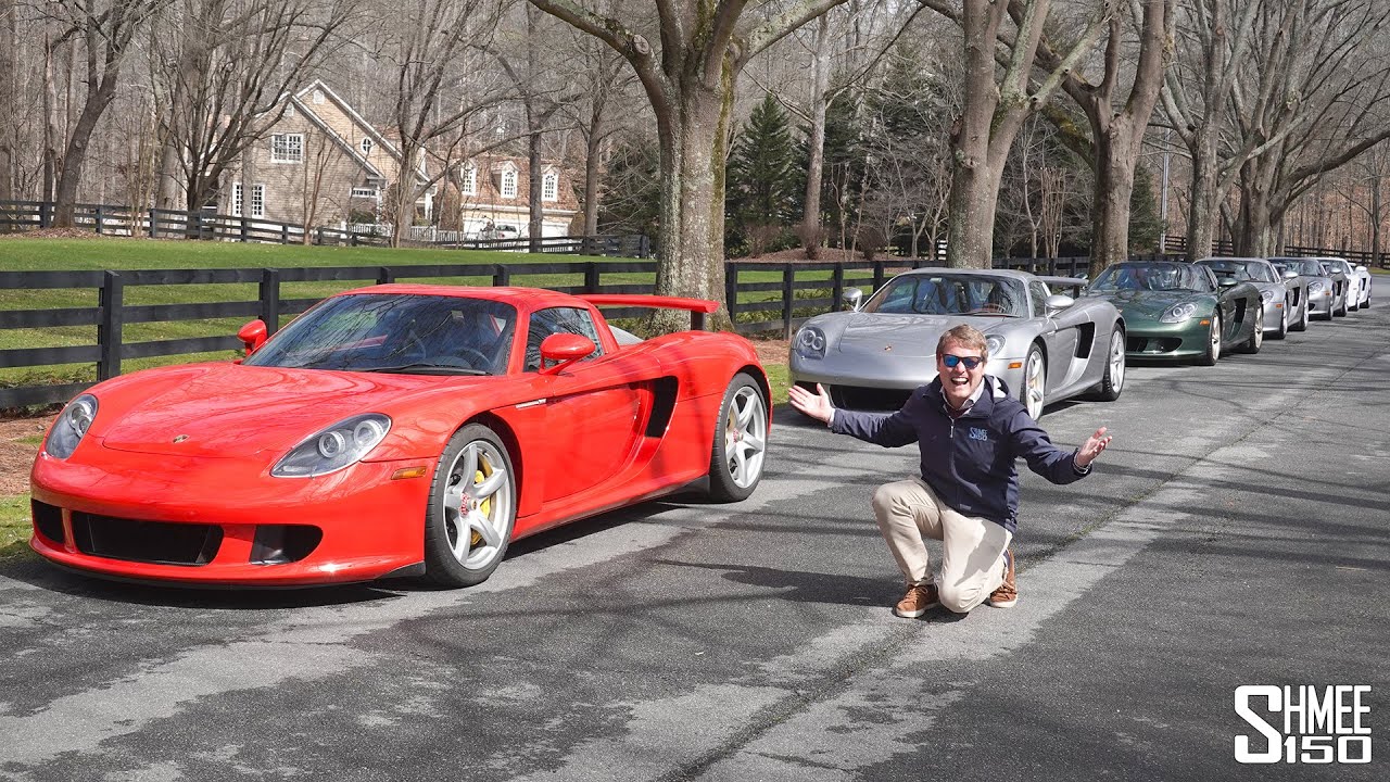 Porsche Carrera GT MADNESS! Six Car Convoy with Straight Pipes