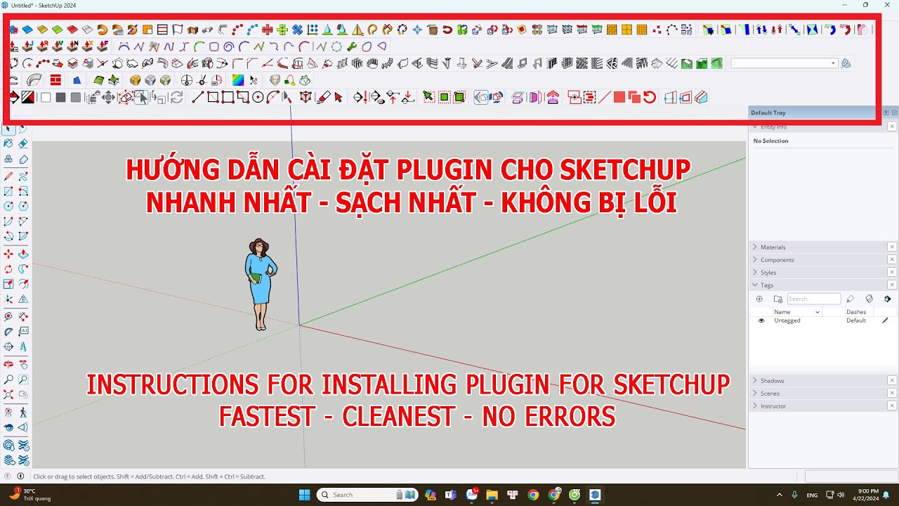 HƯỚNG DẪN CÀI ĐẶT PLUGIN CHO SKETCHUP 2024 NHANH NHẤT - SẠCH NHẤT - KHÔNG BỊ LỖI (  INSTALL PLUGIN )