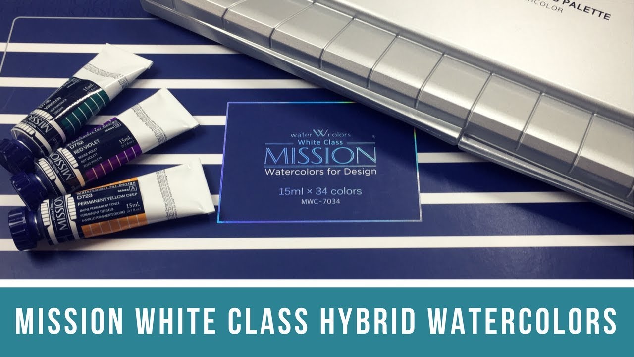 Mission White Class 34 Color Set | Watercolor Gouache Hybrid Palette Set Up & First Impressions
