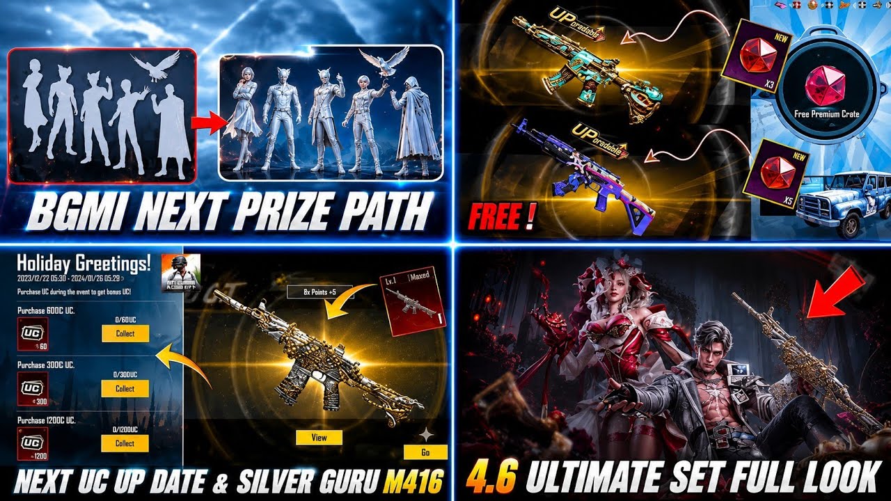 BGMI 4.6 😱 BIG UPDATE FOR SILVER GURU M416 FOR BGMI / BGMI NEXT UC UP & BGMI NEXT MYTHIC FORGE GUNS 