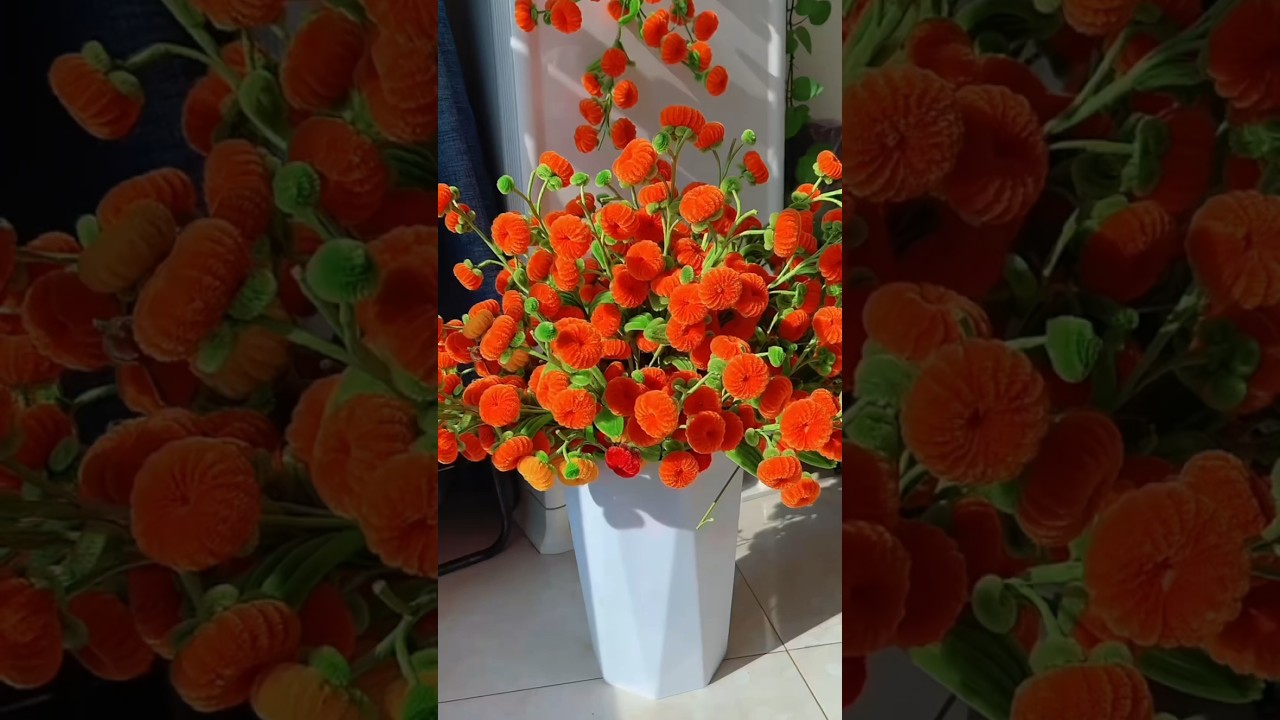 DIY pipe cleaner orange 🍊home decor #diy #flowers #gift #craft #handmadegifts #diygift #handcraft