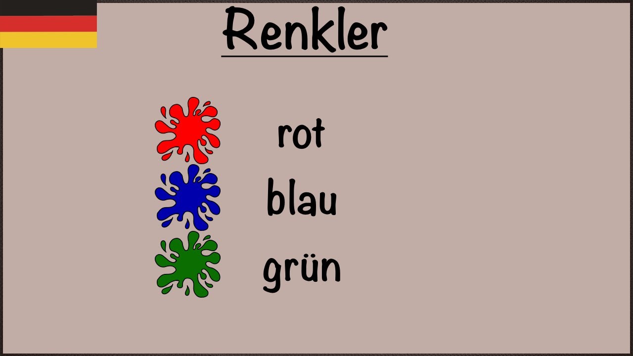 Almanca Renkler + Pratik