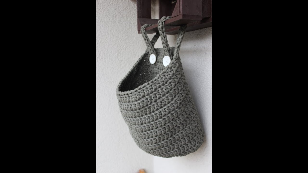 organizer ze sznurka na szydełku kieszeń kangura / hanging crochet basket