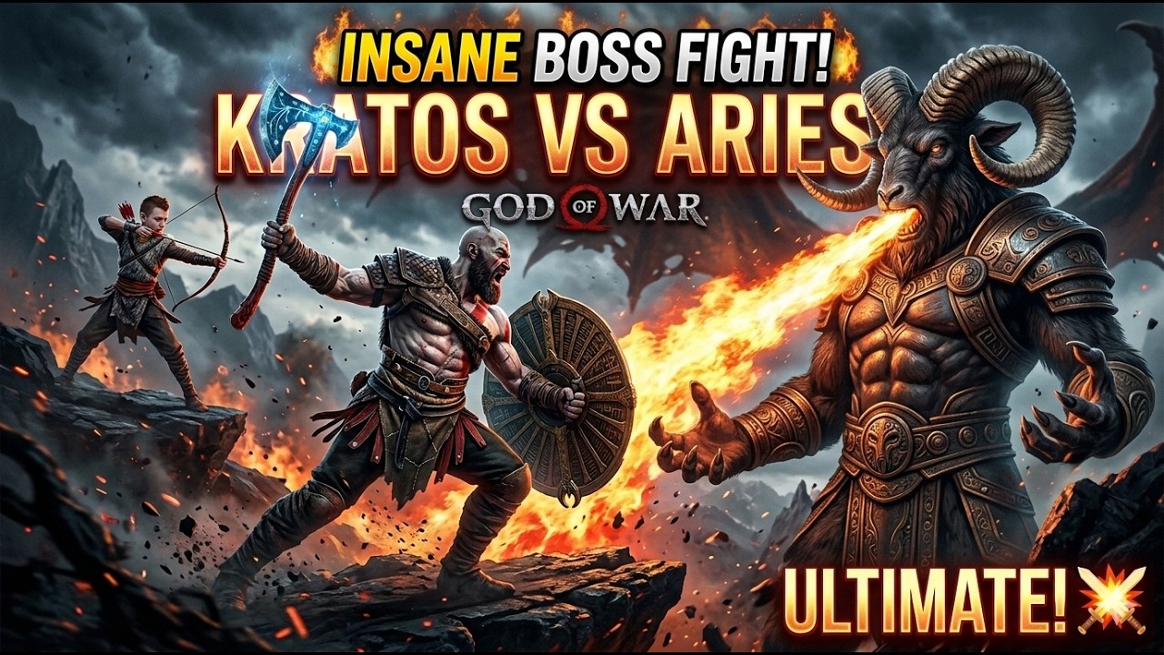 INSANE BOSS FIGHT! Kratos vs. Aries (God of War Gameplay)