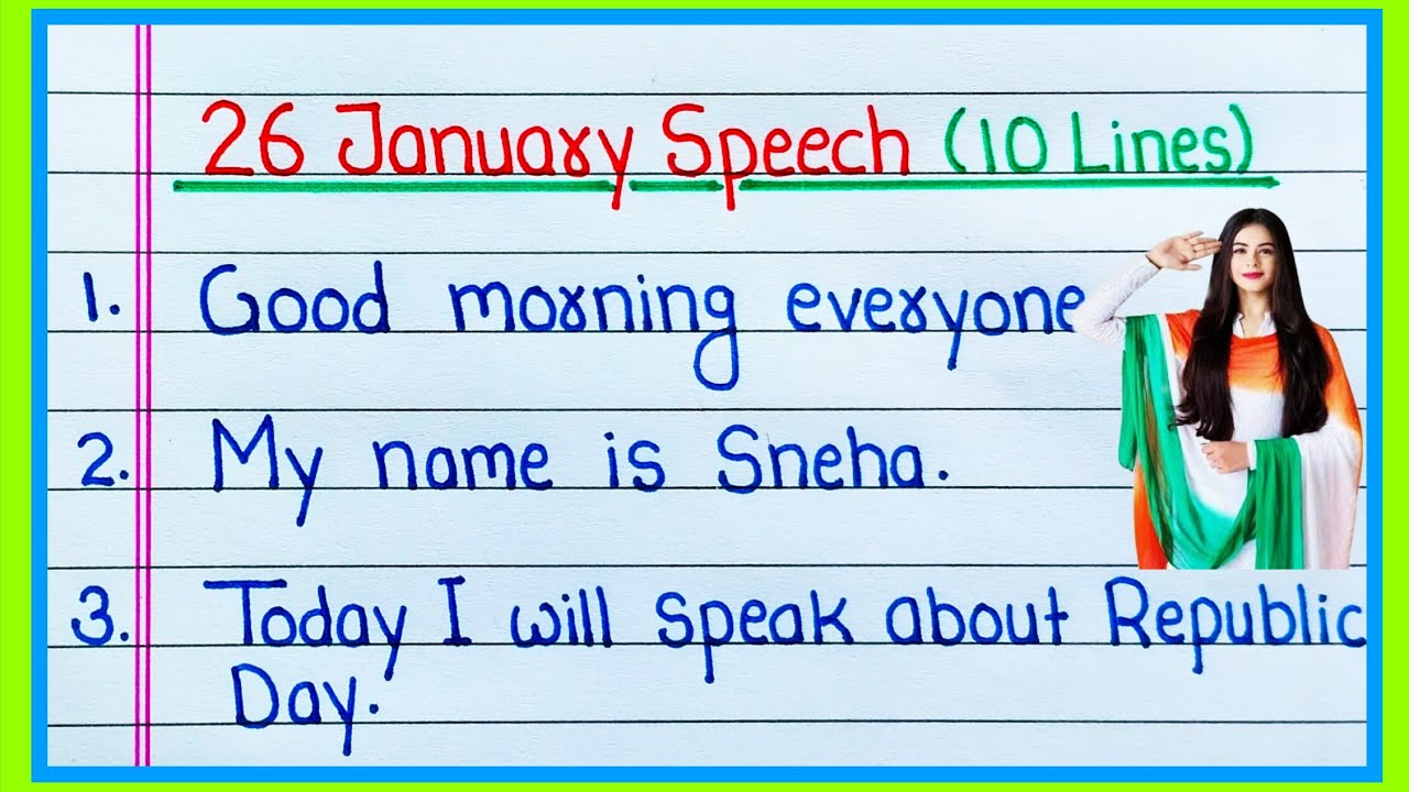 26 January Speech 10 Lines in English | Republic Day Speech 2026 | Short Speech on Republic Day