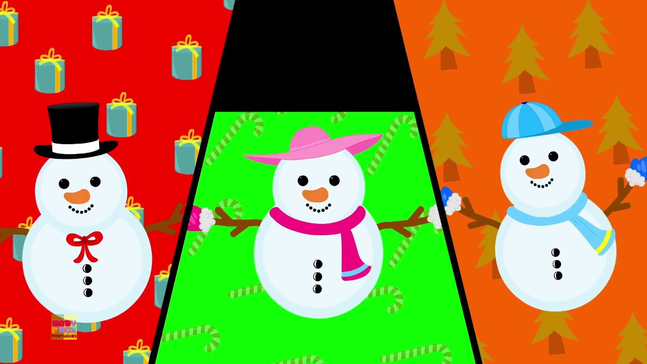 Cinco bonecos neve pequenos | natal canções | Feliz Natal | Five Little Snowmen | Christmas Carols
