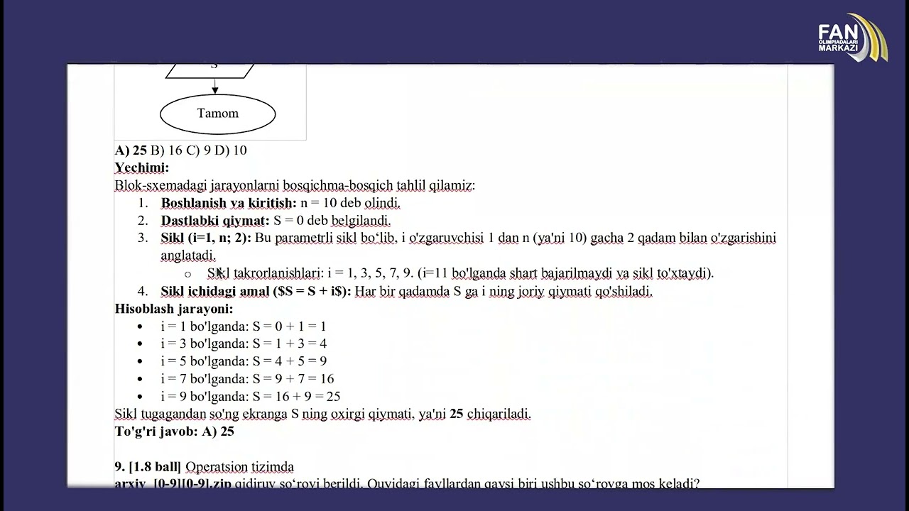 STEM olimpiadasi - hududiy bosqich 6-sinf informatika
