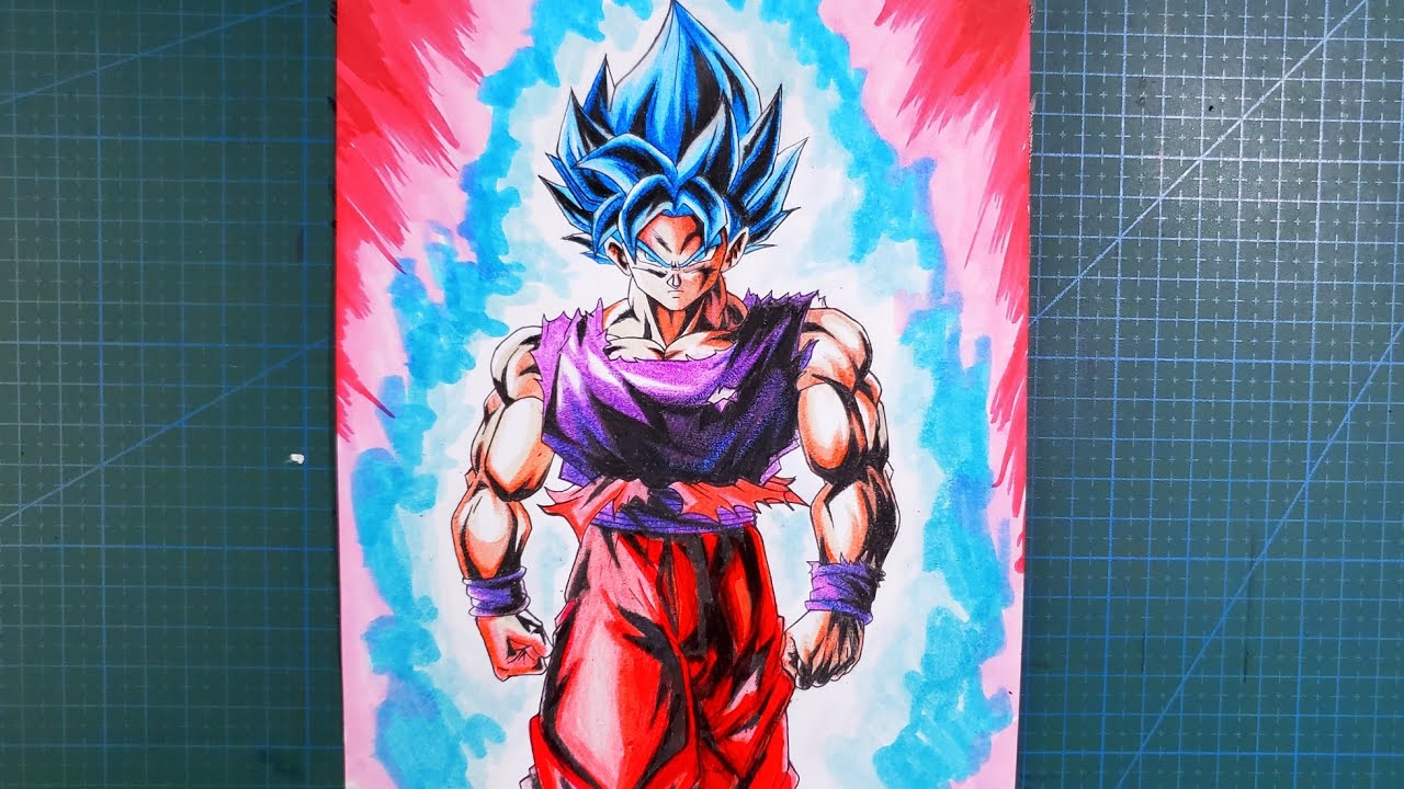 How to Draw Goku super saiyan blue kaioken🥶 | step by step drawing tutorial [ Dragonball ]